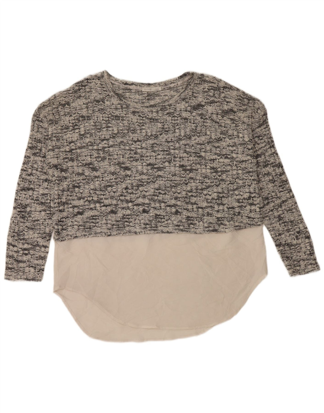 Übergroßer Damen-Pullover mit U-Boot-Ausschnitt von Zara, Gr. 14, Mittelgrau