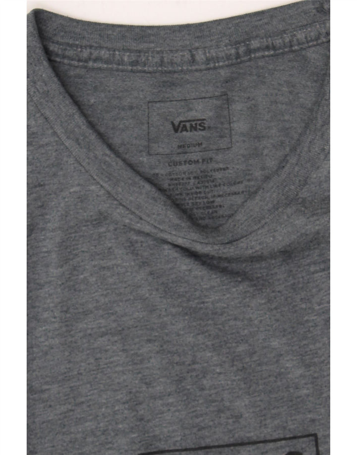 VANS Mens Custom Fit T-Shirt Top Medium Grey Cotton Vintage Vans and Second-Hand Vans from Messina Hembry 