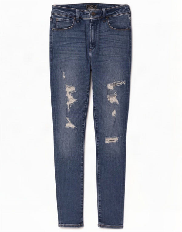 Abercrombie & Fitch Damen Skinny Jeans mit hohem Bund US 6 Medium W28 L28 Blau