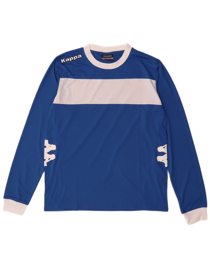 Kappa Herren Grafik-Oberteil, langärmelig, Mittelblau, Farbblock-Polyester