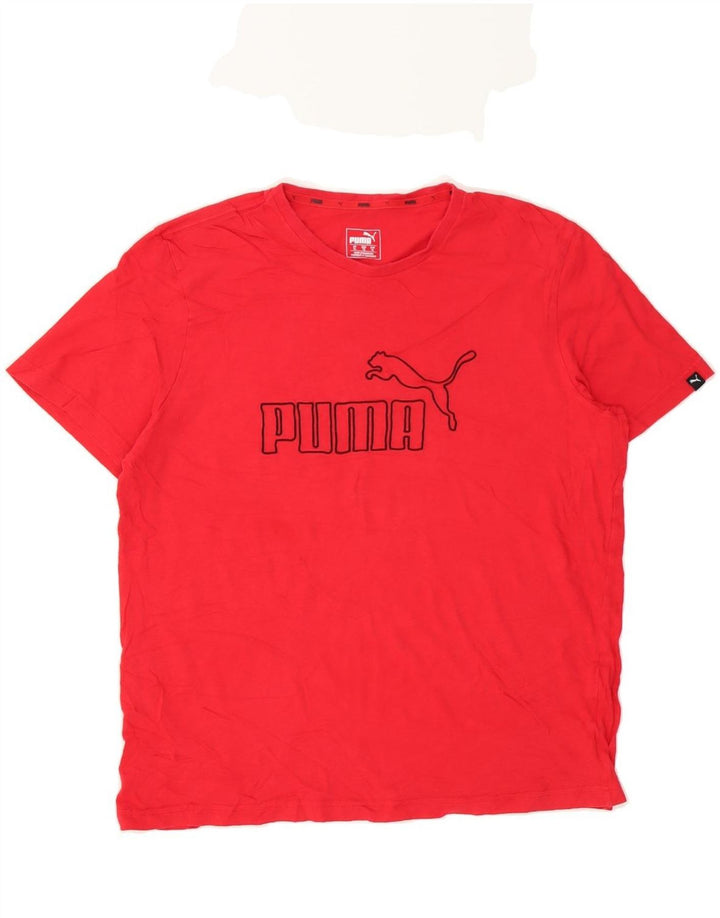 PUMA Mens Graphic T-Shirt Top XL Red Cotton Vintage Puma and Second-Hand Puma from Messina Hembry 
