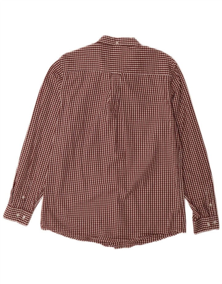 LE SHARK Herren-Hemd, groß, burgunderrot, Gingham-Baumwolle