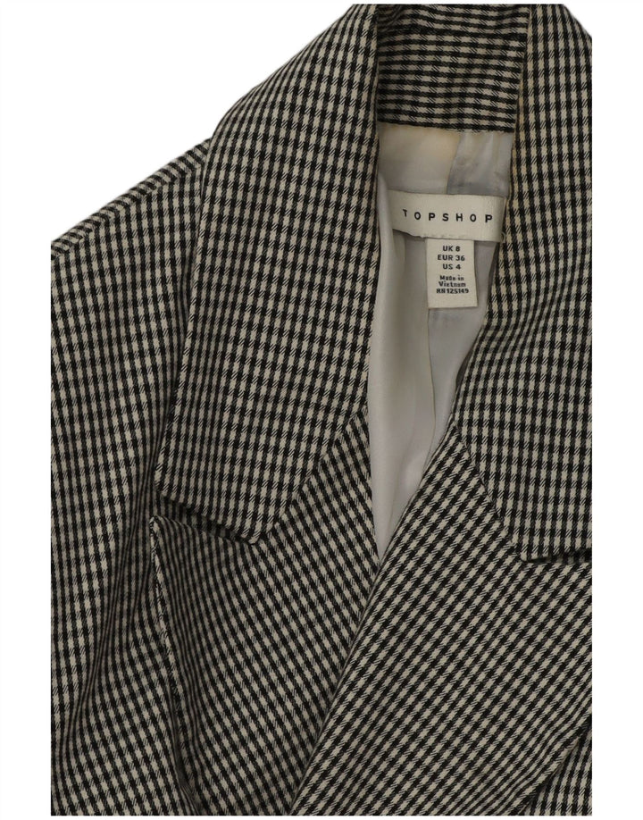 Topshop Damen-Blazer mit lockerer Passform, Gr. 8, klein, schwarz kariert