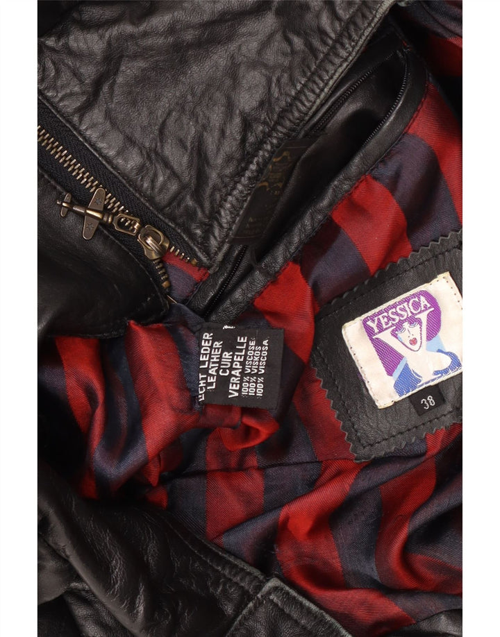 Yessica Damen Übergroße Crop Bikerjacke EU 38 Medium Schwarz