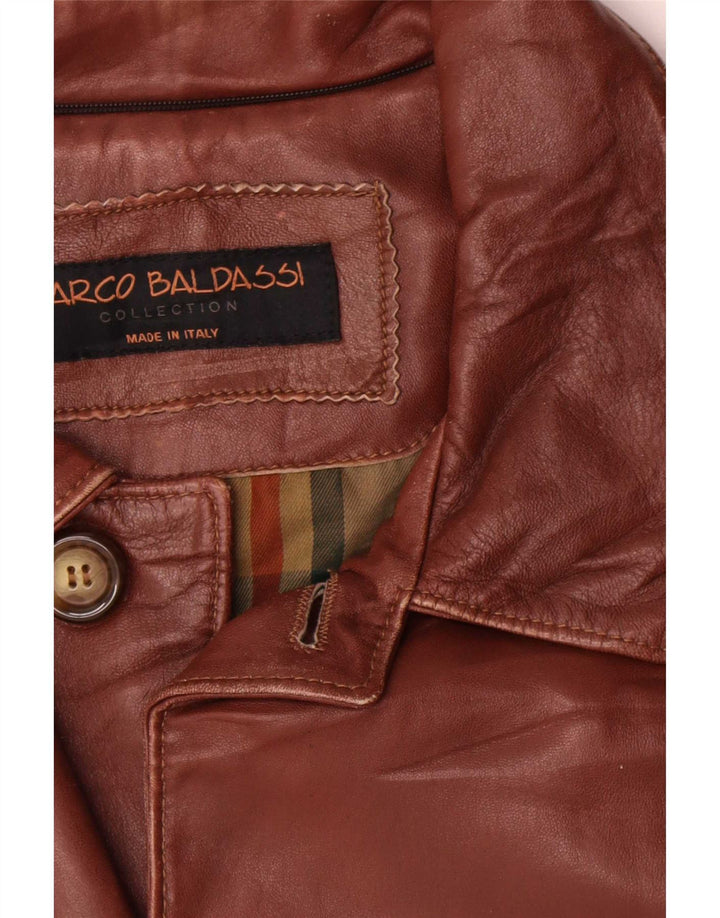 Marco Baldassari Herren Ledermantel UK 42 XL Braun