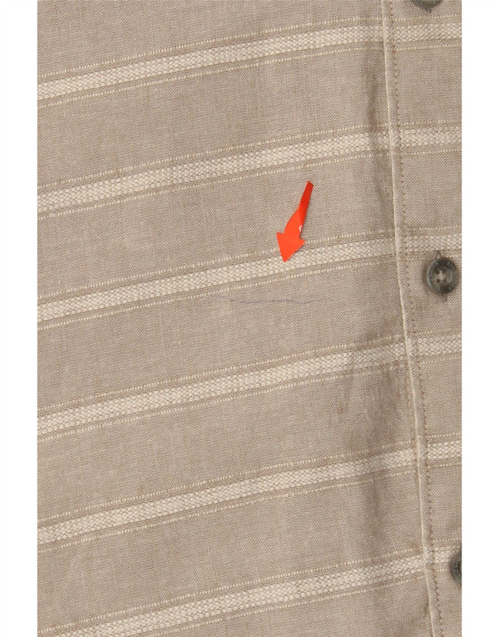 EDDIE BAUER Herren-Hemd, kurzärmelig, klassische Passform, 2XL, grau gestreift, Leinen