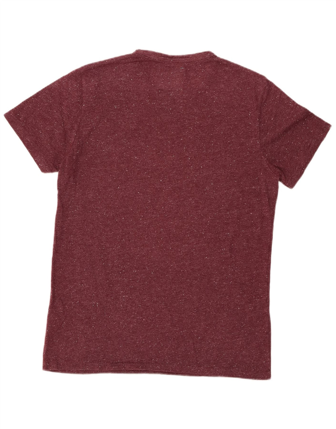 SUPERDRY Herren Grafik-T-Shirt-Oberteil XL aus bordeauxrot gesprenkelter Baumwolle