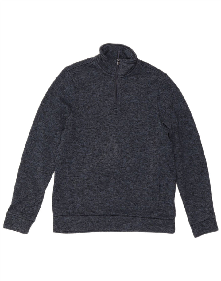 Mountain Warehouse Herren-Sweatshirt mit Reißverschluss am Kragen, Größe S, Marineblau meliert