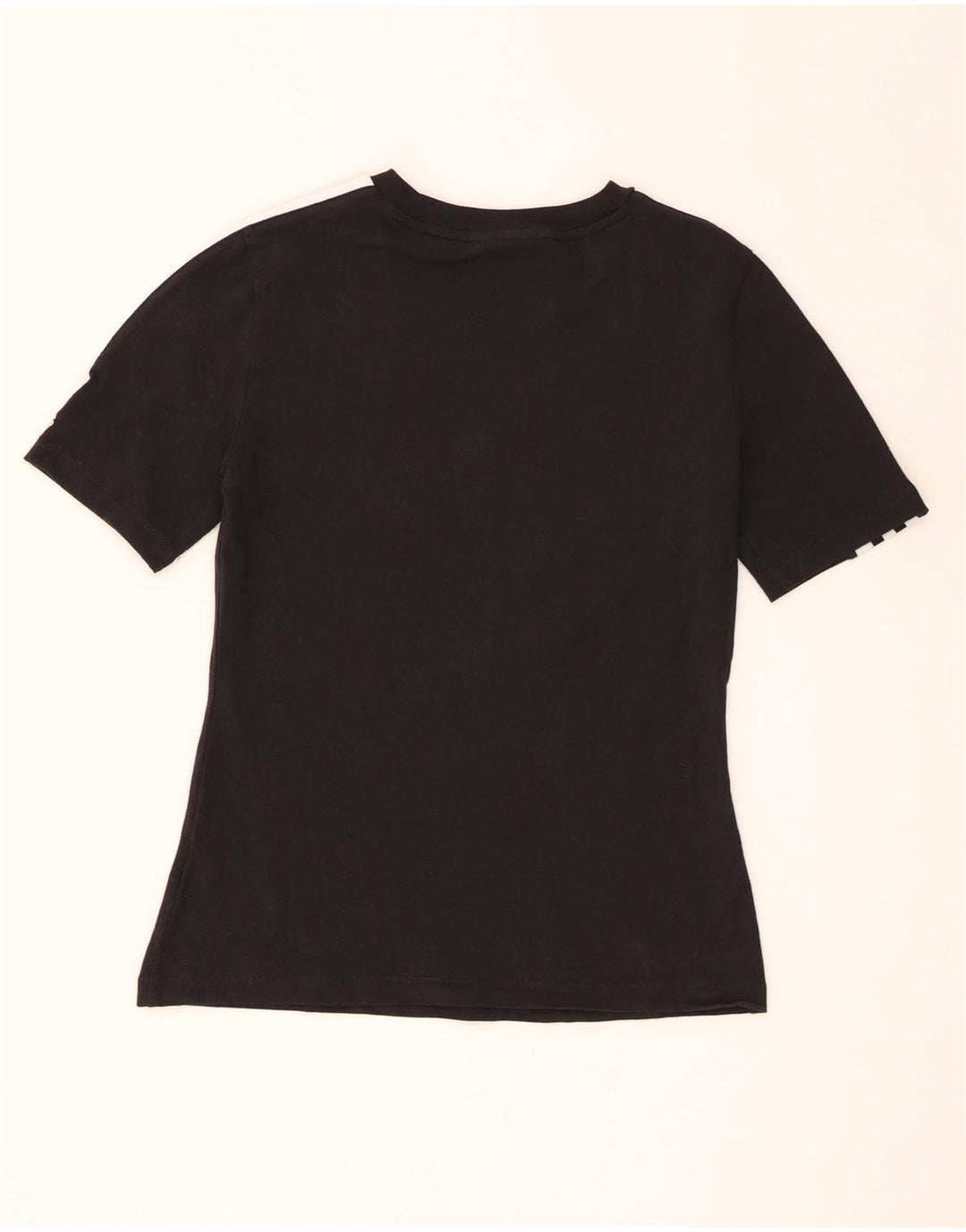 Adidas Damen T-Shirt Top UK 14 Medium Schwarz Baumwolle
