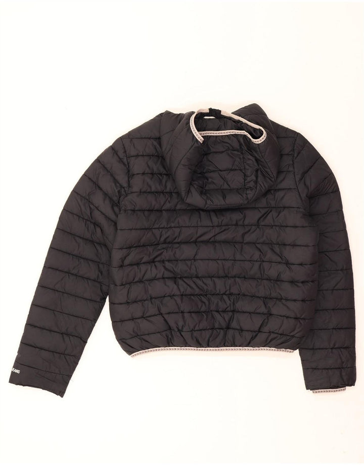 Calvin Klein Jeans Damen-Kapuzen-Übergröße, wattierte Jacke, Gr. 10, Größe S, Schwarz