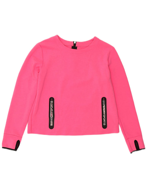 SUPERDRY Damen-Sweatshirt-Pullover UK 14 Large Rosa Polyester