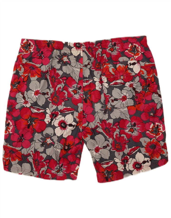 Hugo Boss Herren-Badeshorts, groß, rotes Blumenmuster