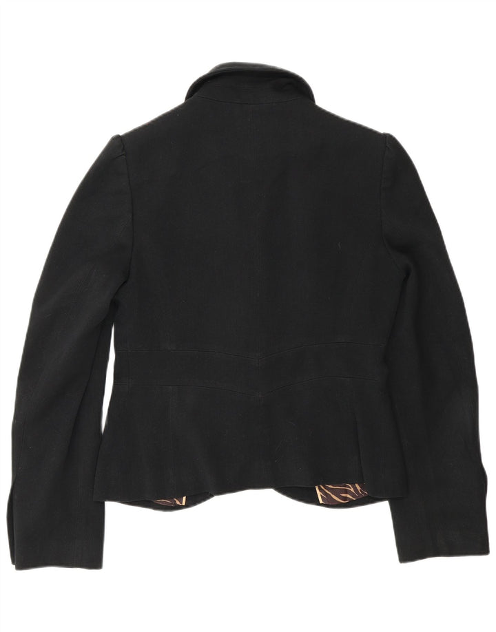 Marks & Spencer Damen-Blazerjacke mit 1 Knopf, Gr. 10, Größe S, Schwarz, Polyester