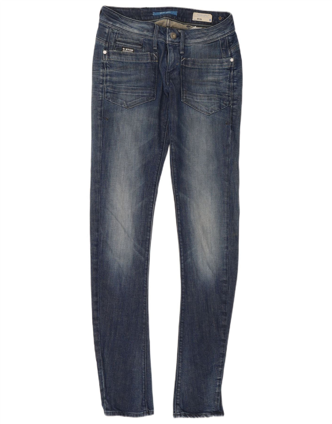 G-STAR Damen Super Slim Jeans W28 L34 Blaue Baumwolle