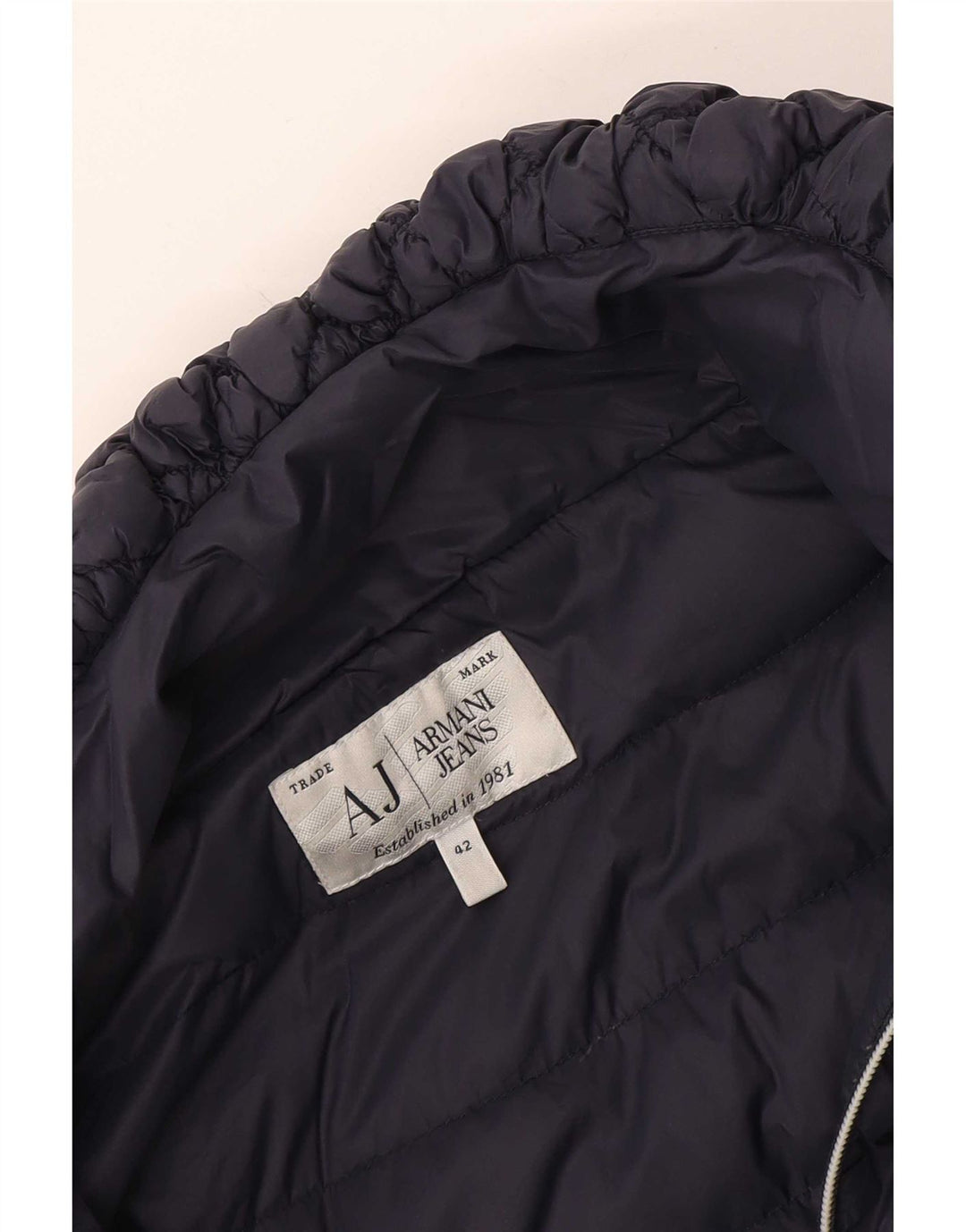 Armani Jeans Damen wattierte Jacke IT 42 Medium Navy Blue