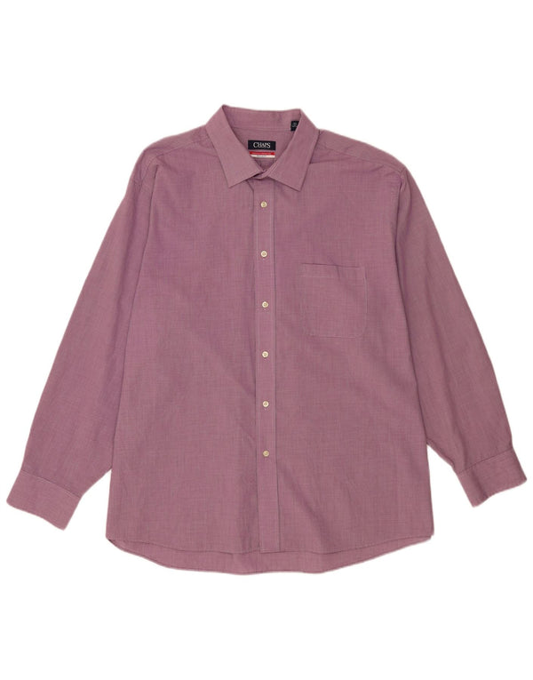 Chaps Mens Wrinkle Free Shirt Size 18 1/2 2XL Purple Houndstooth