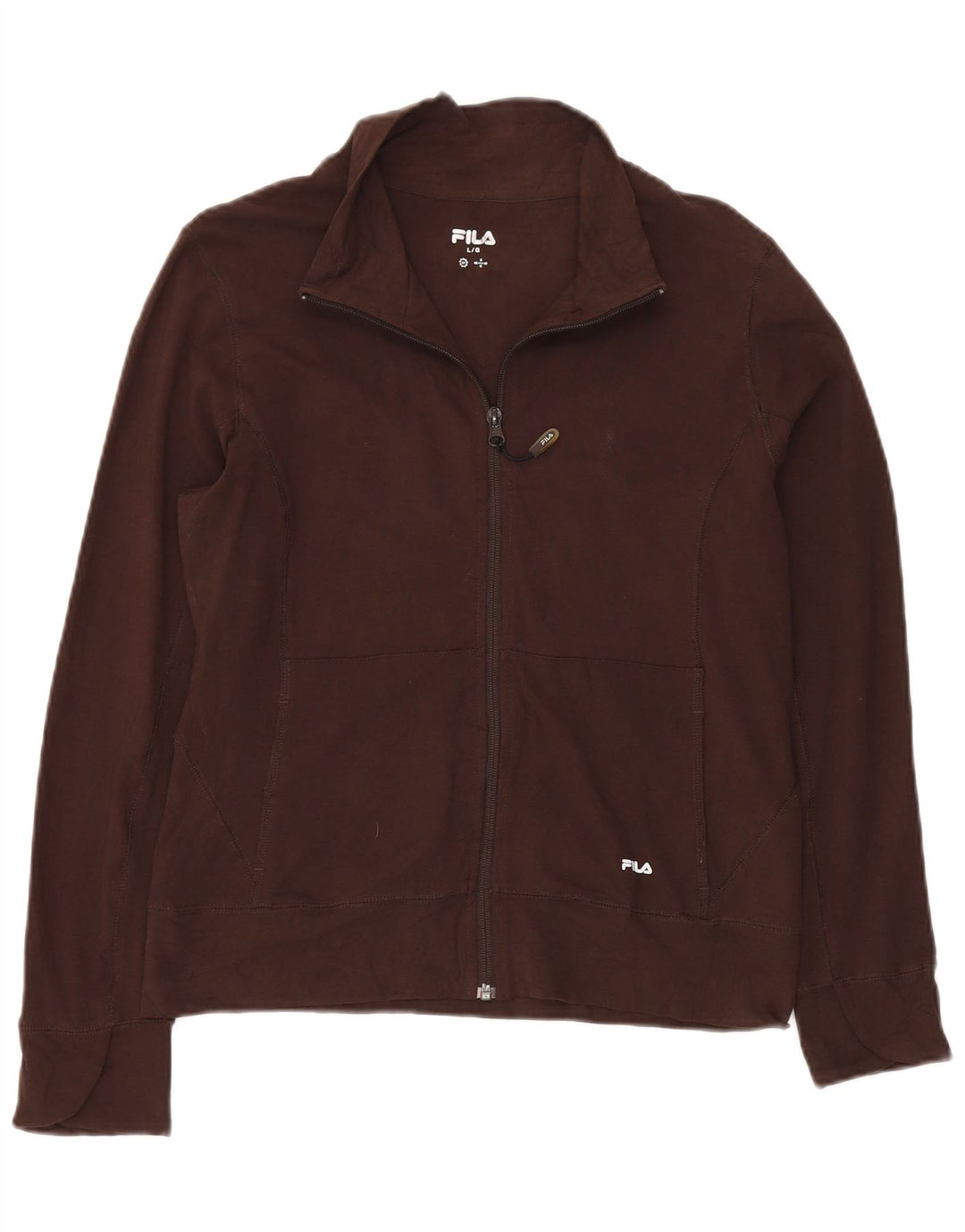 FILA Damen-Trainingsanzug-Top-Jacke, UK 16, große braune Baumwolle