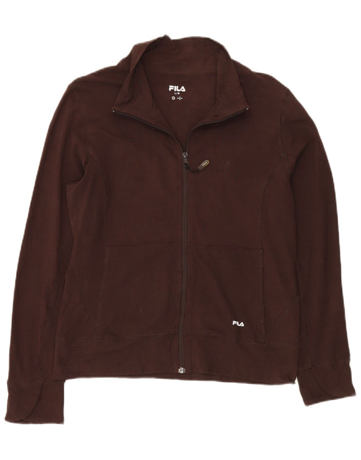 FILA Damen-Trainingsanzug-Top-Jacke, UK 16, große braune Baumwolle