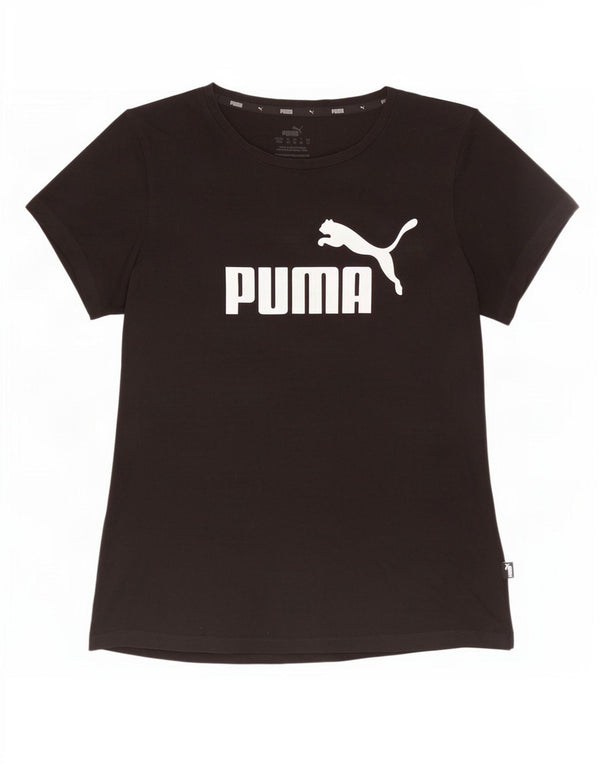 Puma Damen Graphic T-Shirt Top UK 12 Medium Schwarz