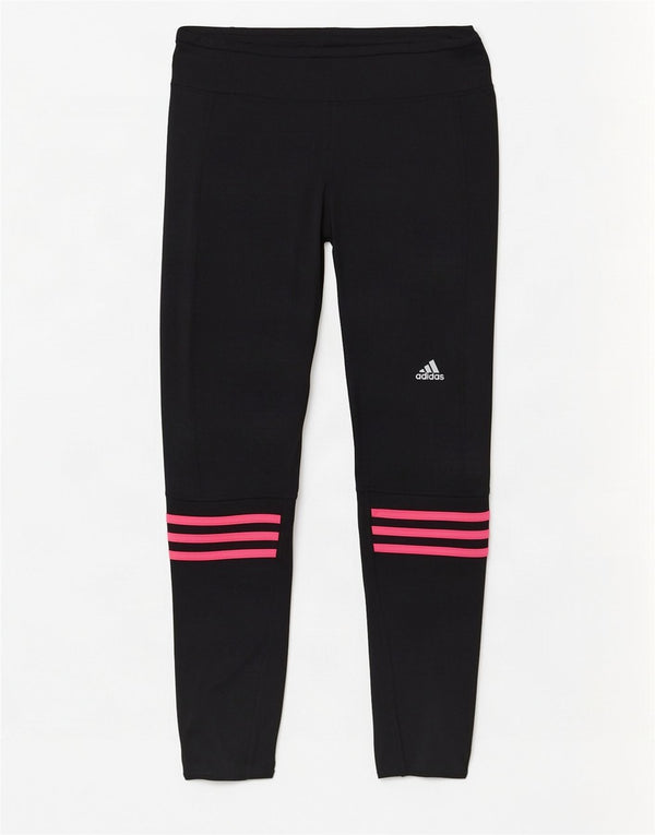 Adidas Damen Crop Leggings UK 12/14 Medium Schwarz Polyester