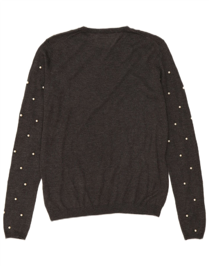 Zara Damen-Pullover mit Rundhalsausschnitt, Gr. 10, Größe S, Grau, Modal
