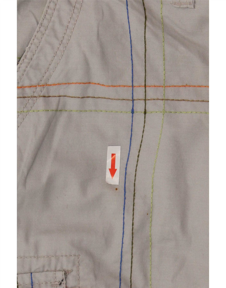 Desigual Herren Graphic Cargo Shorts W36 Große grau karierte Baumwolle