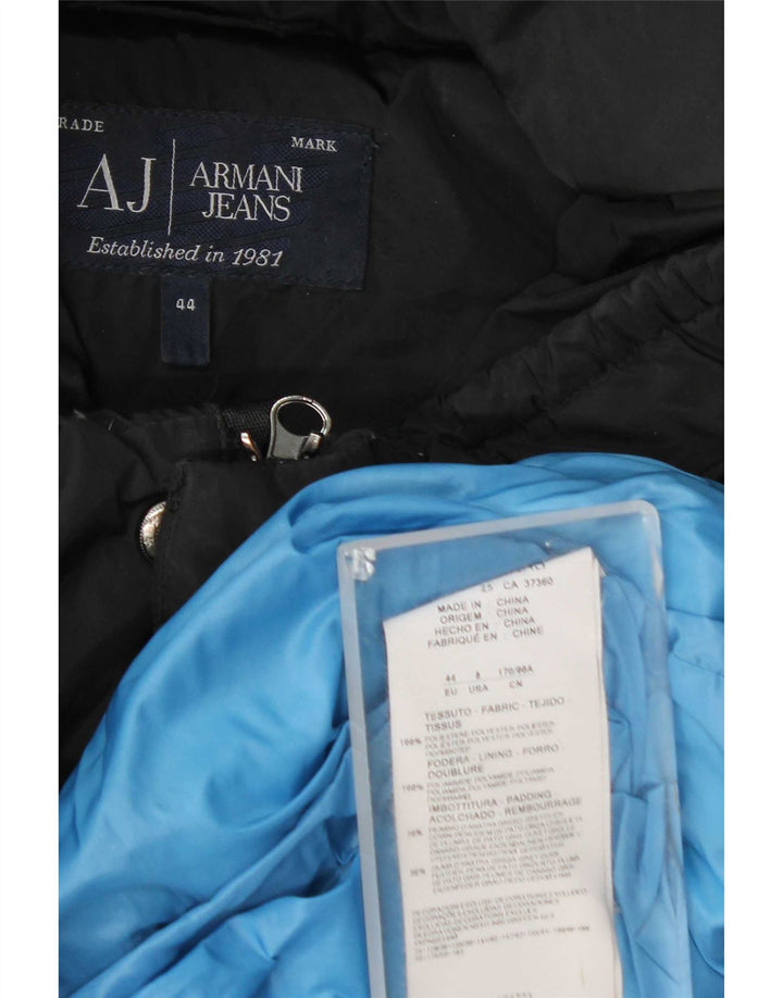 Armani Damen-Jacke mit Kapuze, gepolstert, EU 44, XL, Marineblau, Polyester