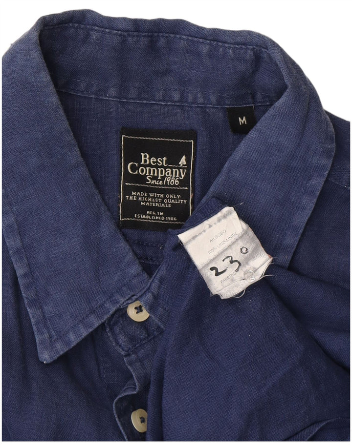 Best Company Herrenhemd Medium Marineblau Leinen