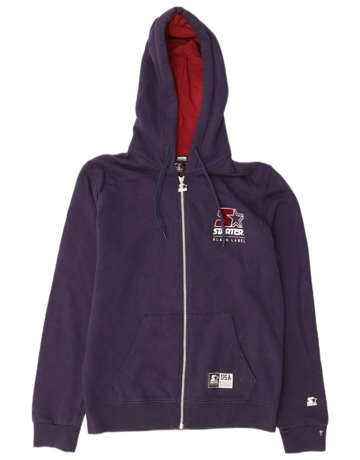 Starter Herren-Kapuzenpullover mit Reißverschluss, mittelmarineblaue Baumwolle