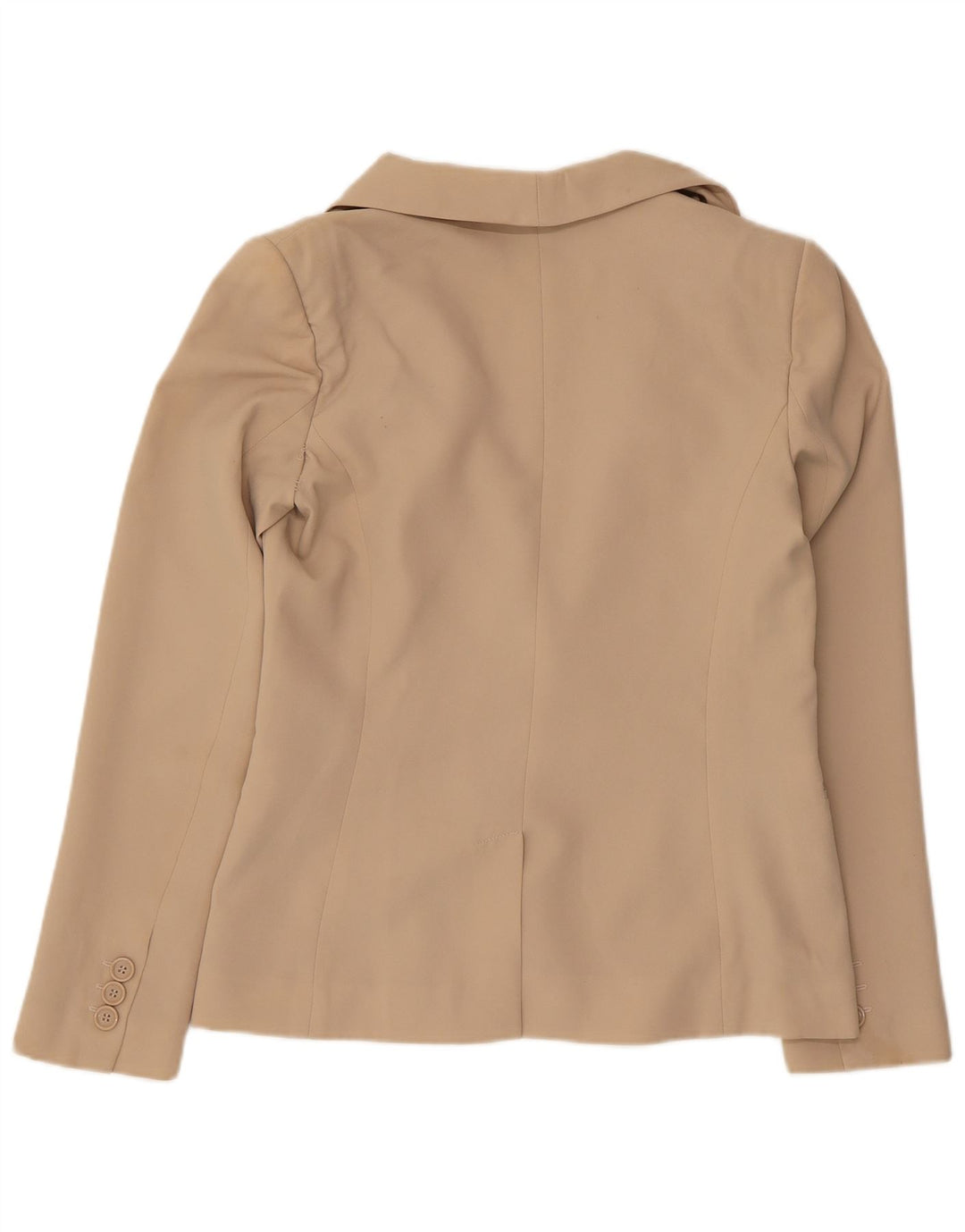Benetton Damen 1-Knopf-Blazerjacke UK 12 Mittelbeige