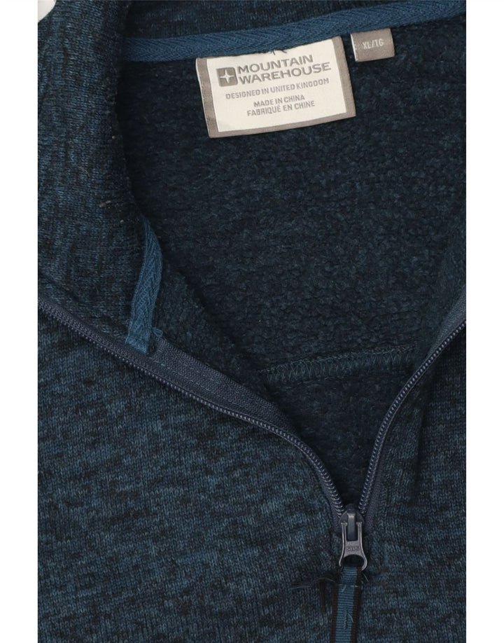 Mountain Warehouse Herren-Sweatshirt mit Reißverschluss am Hals, XL, Marineblau gefleckt