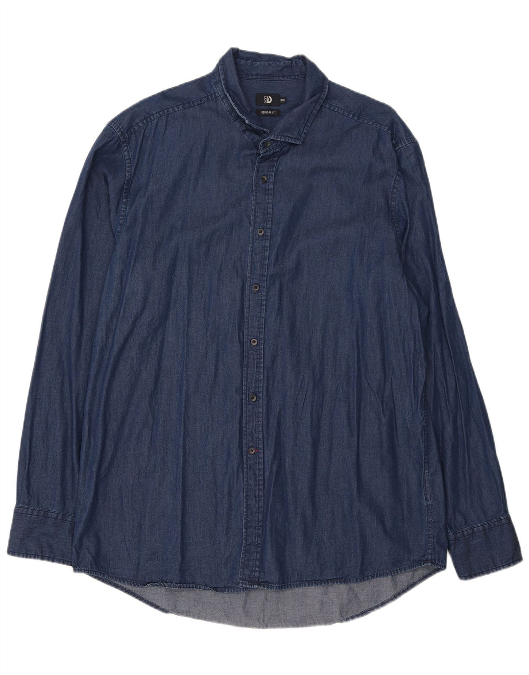 DACK'S Mens Regular Fit Denim Shirt 2XL Navy Blue Cotton