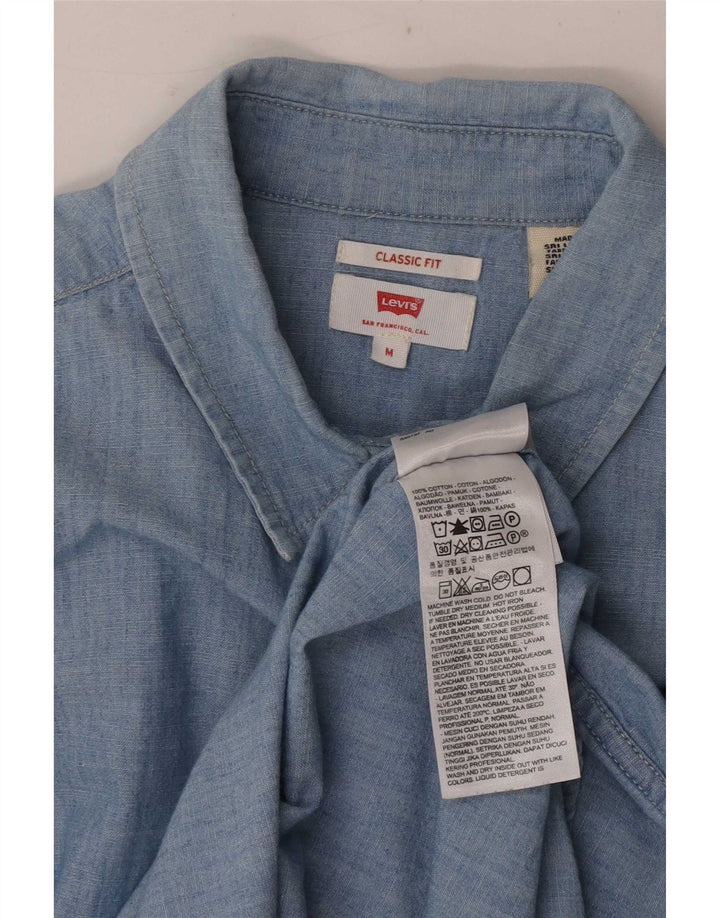 Levi's Damen-Hemd mit klassischer Passform, UK 14, mittelblaue Baumwolle