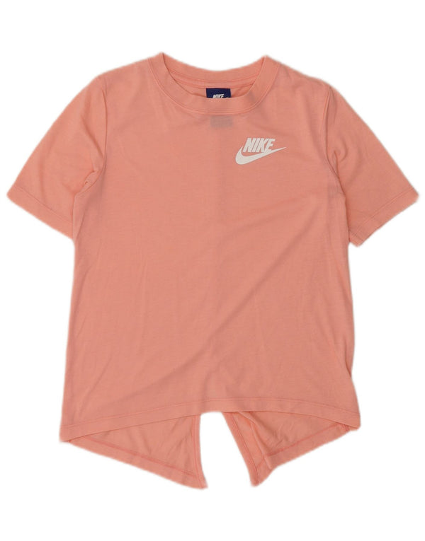 Nike Asymmetrisches T-Shirt-Oberteil für Mädchen, 10–11 Jahre, Mittelrosa
