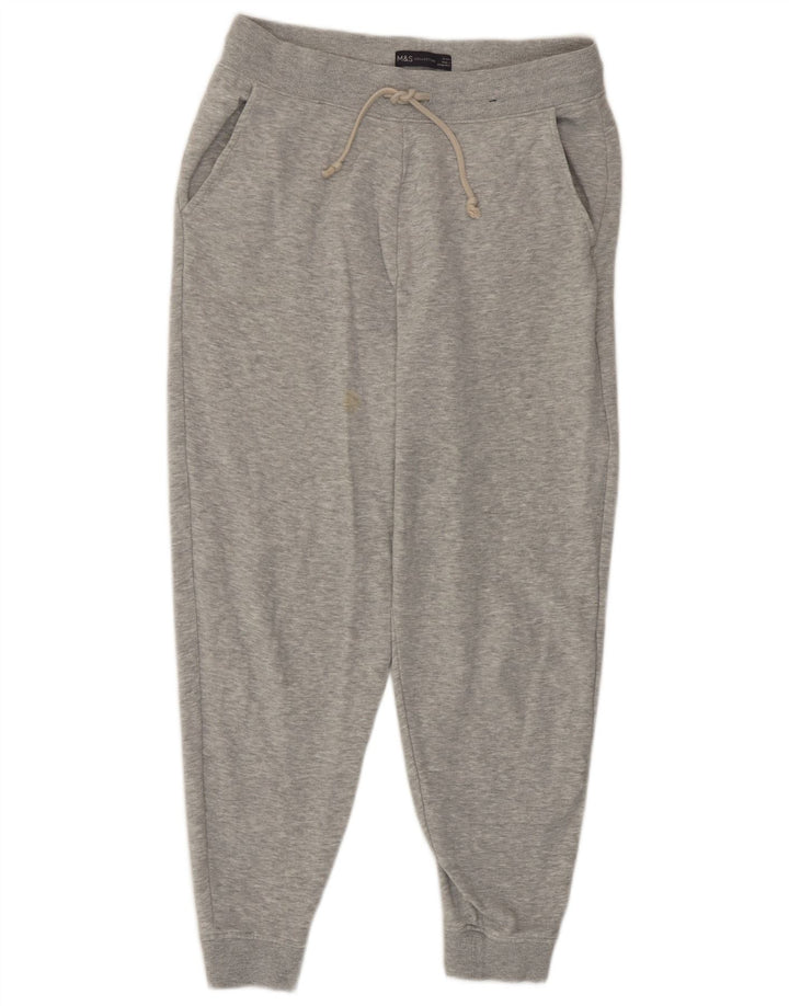 Marks & Spencer Damen-Trainingshose, Jogginghose, UK 12, mittelgraue Baumwolle