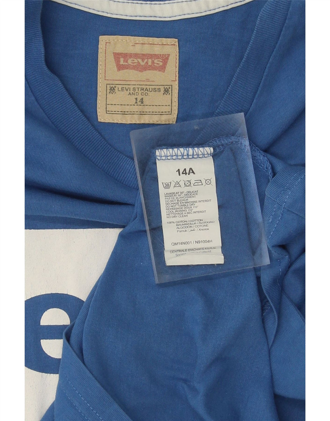 LEVI'S Boys Graphic T-Shirt Top 13-14 Years Blue Cotton Vintage Levi's and Second-Hand Levi's from Messina Hembry 
