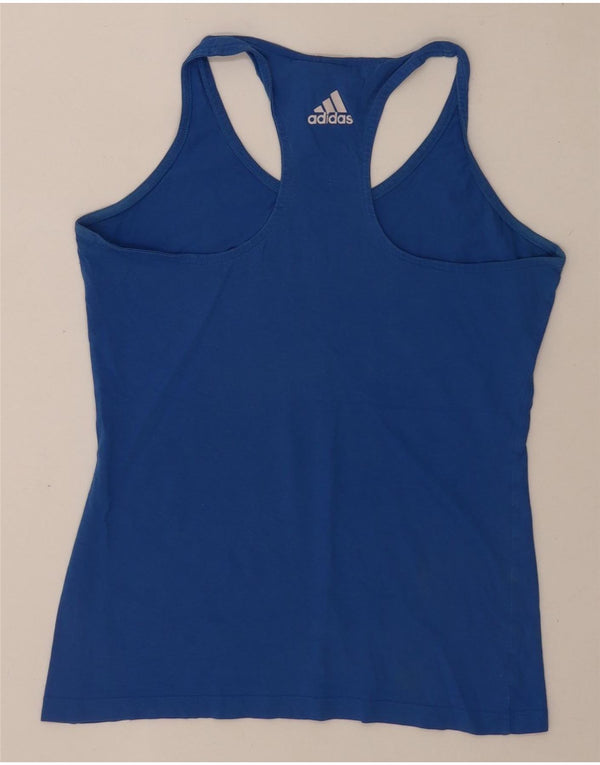 Adidas Damen Graphic Vest Top UK 8/10 Small Blaue Baumwolle