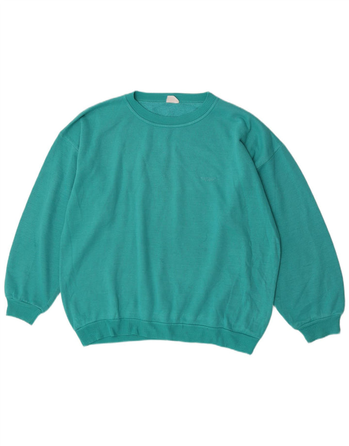 Vintage Herren Sweatshirt Pullover Groß Türkis