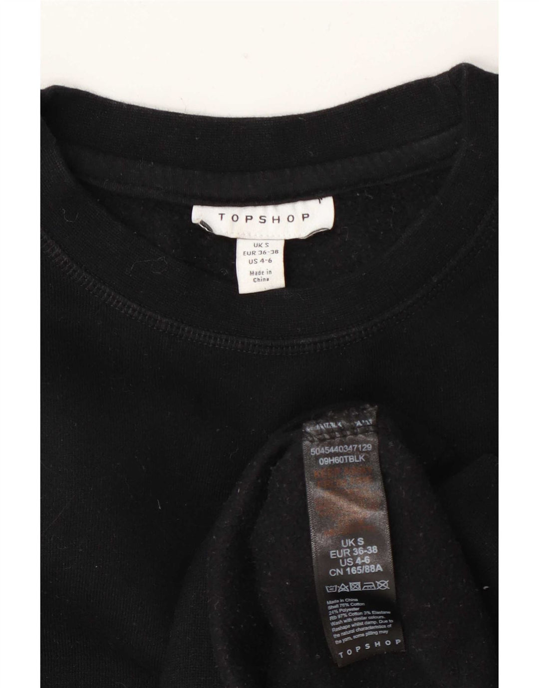Topshop Damen-Sweatshirt-Pullover in Übergröße, Gr. 10, Größe S, Schwarz, Baumwolle