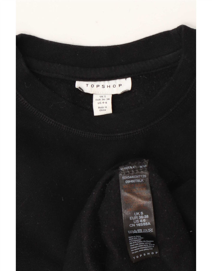 Topshop Damen-Sweatshirt-Pullover in Übergröße, Gr. 10, Größe S, Schwarz, Baumwolle