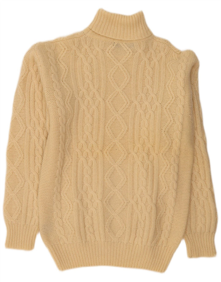 Edward Spiers Rollkragenpullover für Herren, groß, beige Wolle