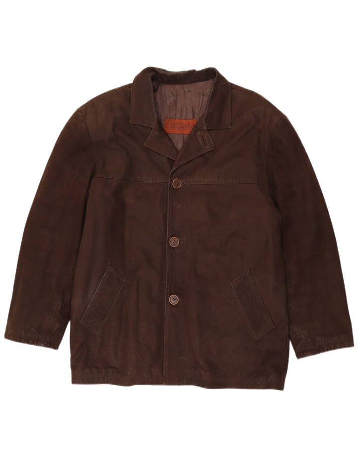 Lavorazione Artigianale Herren Lederjacke IT 48 Mittelbraun