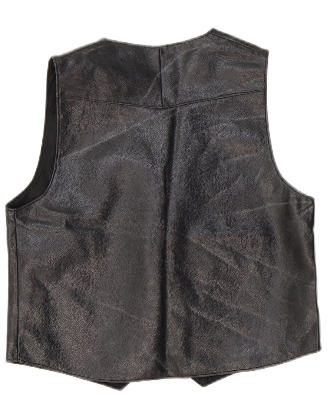 Vintage Damen Lederweste UK 14 Medium Schwarz
