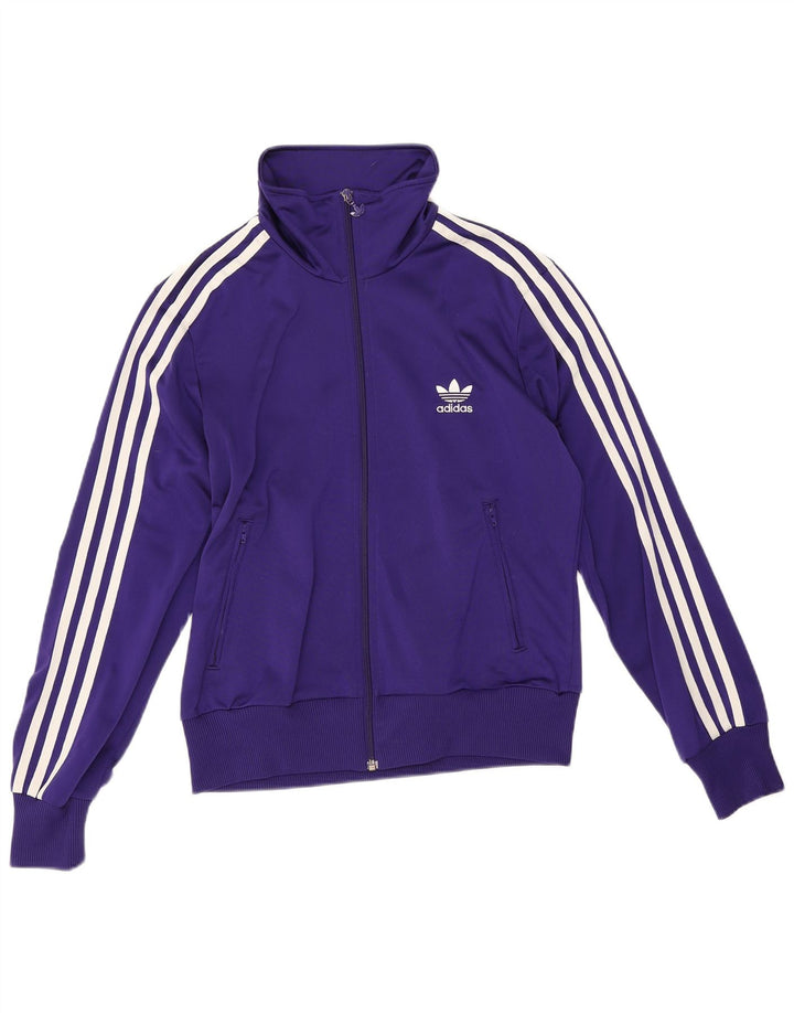 Adidas Damen Trainingsanzug Top Jacke IT 42 Medium Lila Polyester