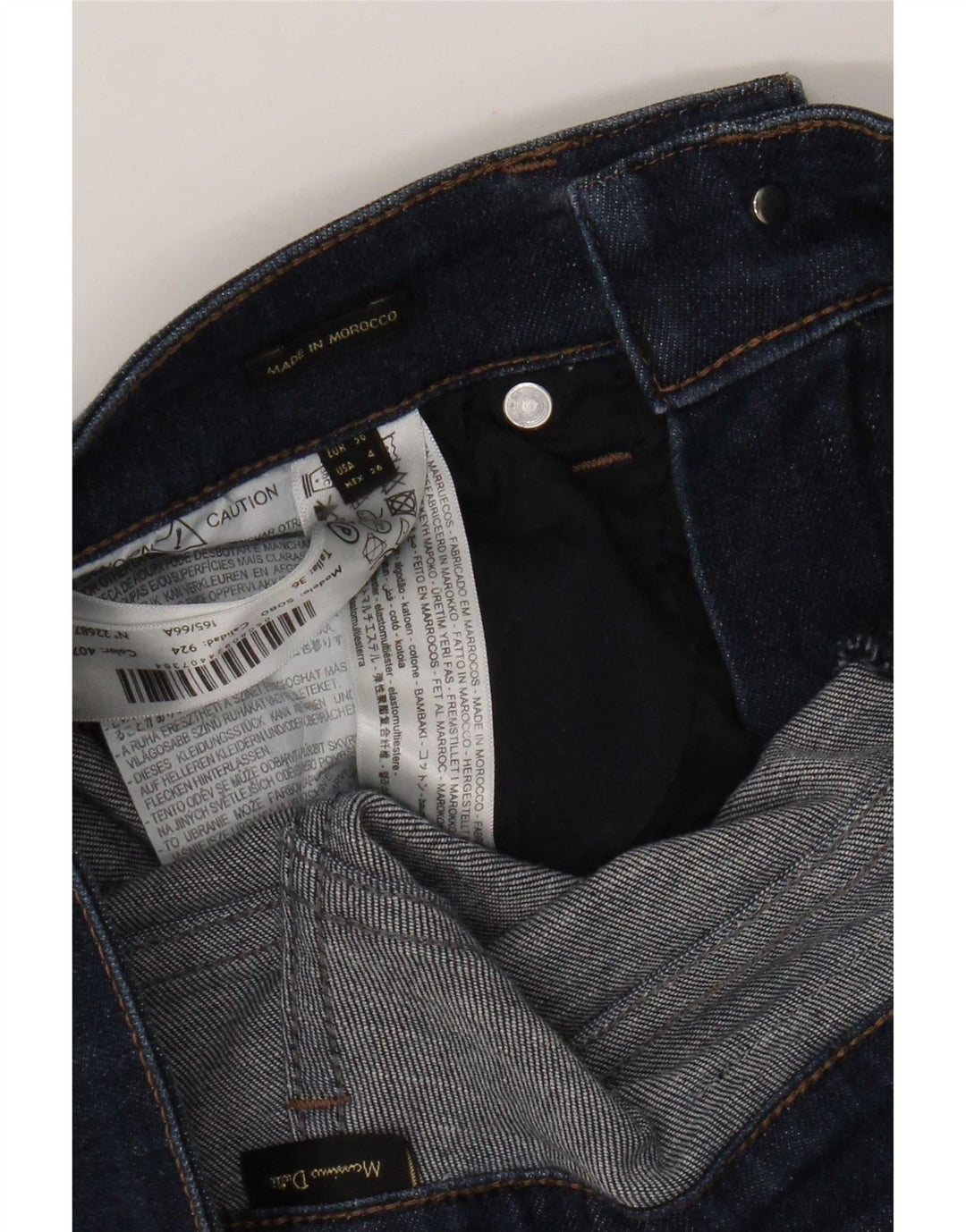 Massimo Dutti Damen Schlagjeans US 4 W26 L33 Blaue Baumwolle