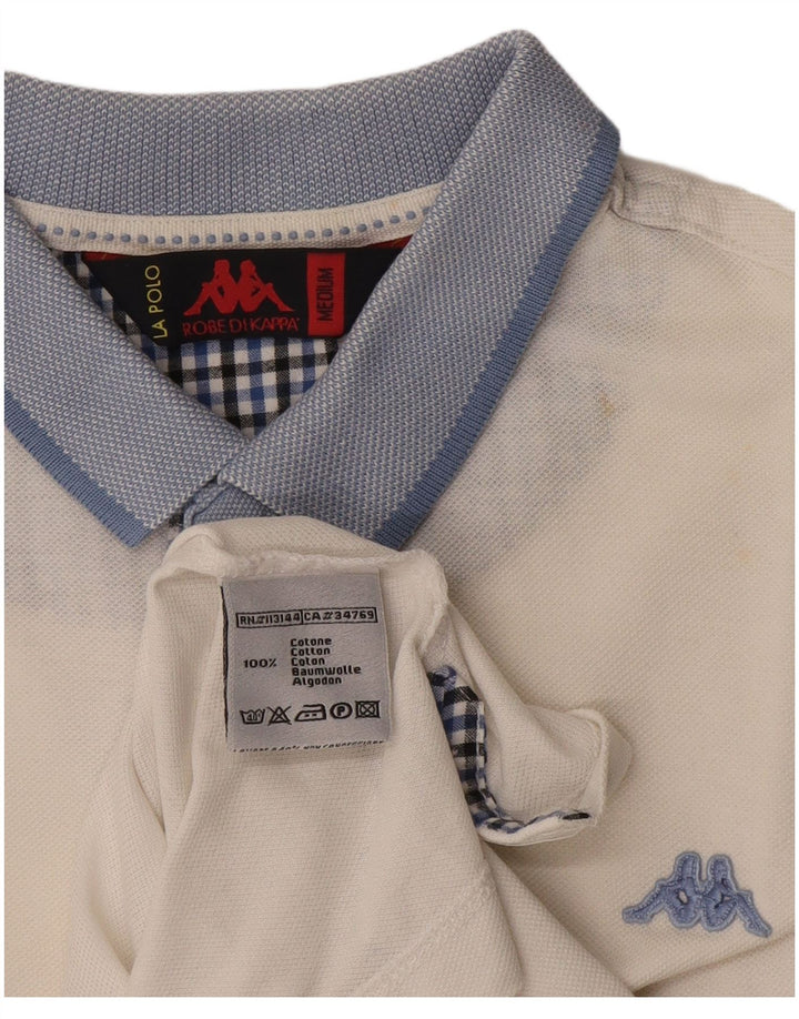 Kappa Herren-Poloshirt aus mittelweißer Colourblock-Baumwolle