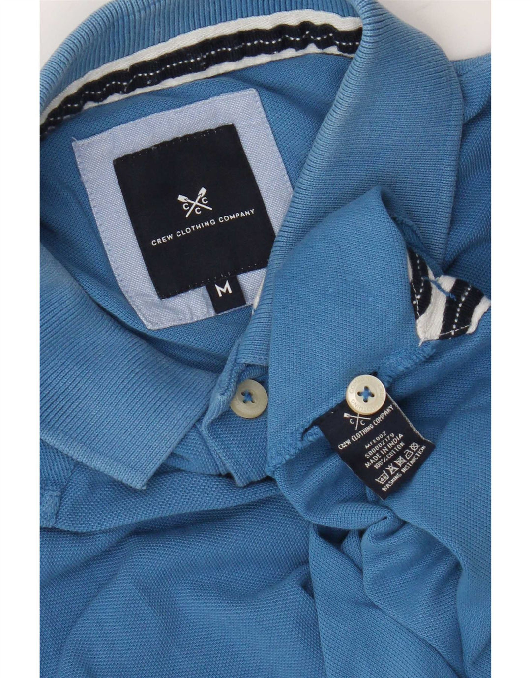 Crew Clothing Herren-Poloshirt aus mittelblauer Baumwolle