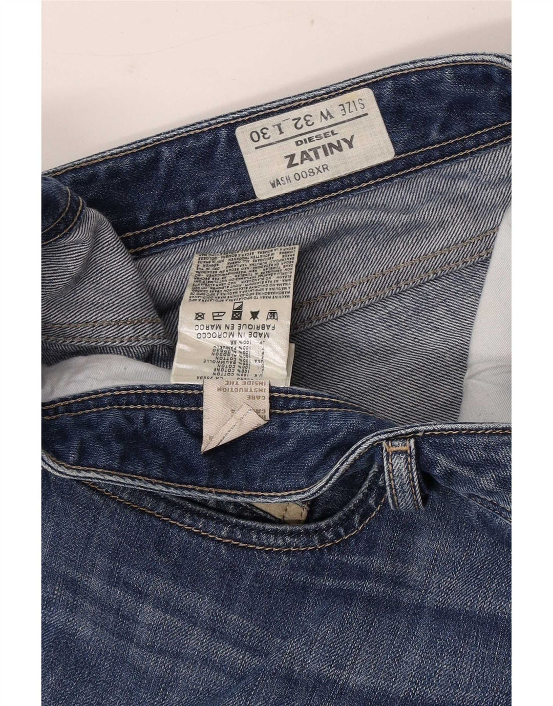 Diesel Herren Zatiny Bootcut Jeans W32 L30 Blaue Baumwolle