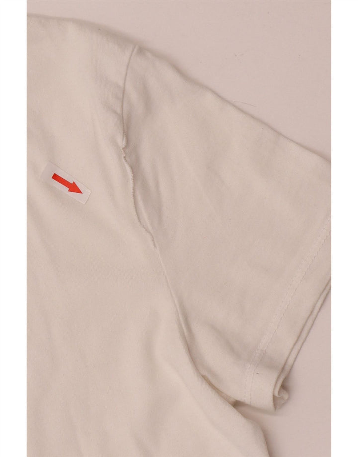 Levi's Womens Graphic T-Shirt Top UK 14 Mittelweiße Baumwolle