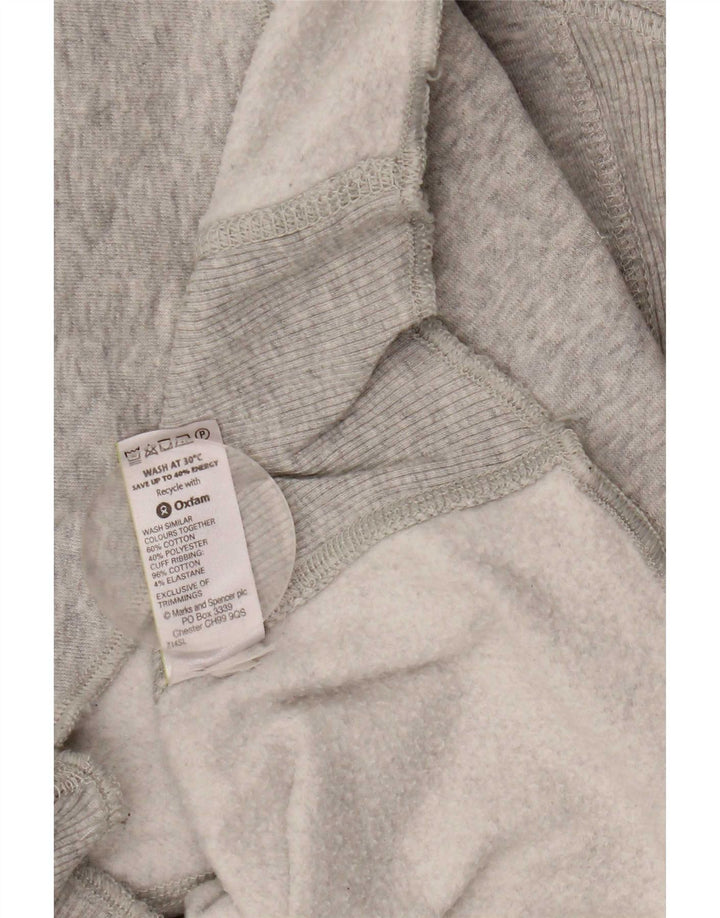 Marks & Spencer Damen Kapuzenpullover UK 12 Mittelgraue Baumwolle